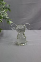 Vintage Clear Blown Glass  Koala Bear Figurine