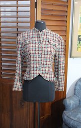 Vintage Textured Tweed Peplum Jacket, Size Small