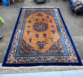 Vintage Wool Sculpted Chinese Carpet