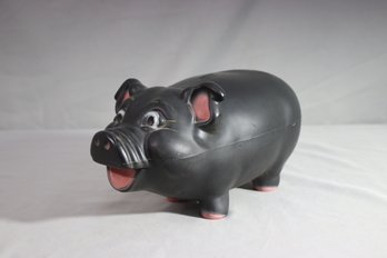 Vintage Brooks Piggy Bank. Mid Century Merchandies Mart Chicago Il Black Pig