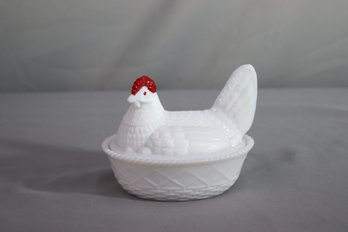 Vintage Milk Glass Covered Dish . Roaster