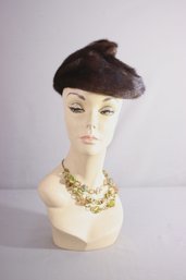 Vintage Mink Fur Hat Beret