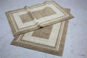 Two Coffee And Almond Rectangular Motif Rectangle Accent Rugs - Size 46' X 30'