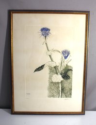 Framed Botanical Etching By Leonard Baskin  Limited Edition 99/120