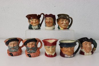 #C-Group Lot Of  8 Assorted Vintage Royal Doulton Toby Jugs