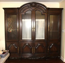 Lighted China Display Cabinet With Storage Base