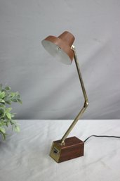 Tensor Brown Faux Bois Mid Century Adjustable Desk Task Lamp