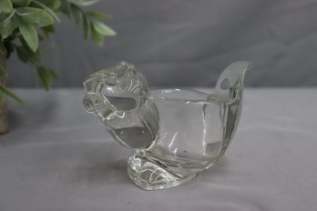 Vintage Avon Clear Glass Squirrel Figurine Votive Holder