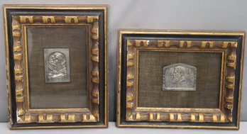 Pair  Of Antique Judaica Probably 'Bezalel' Plaques- 10' X 8' Silver