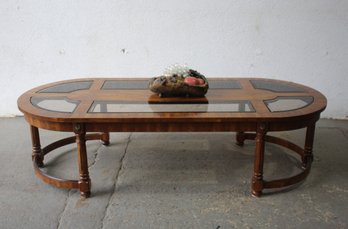 Mid Century Walnut Oval Shaped Coffee Table