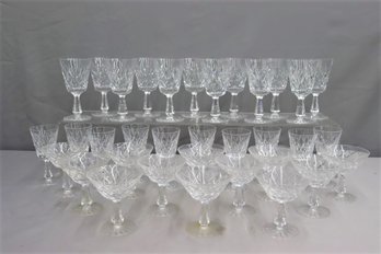 Waterford Lismore Cut Crystal Glasses - 22 Wine Glasses And 12 Coupes