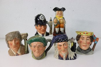 #D-Group Lot Of  6 Assorted Vintage Royal Doulton Toby Jugs