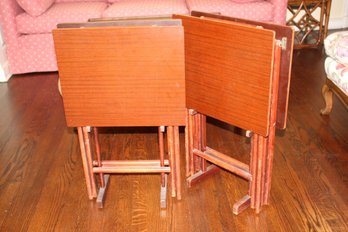 Two (2) Pair Of Folding Tables With Stands