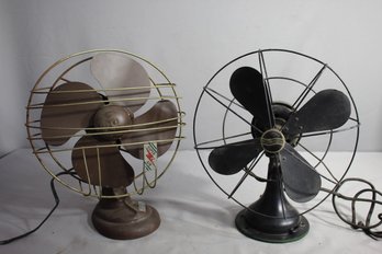 Vintage Electric Fan Pair - Super Air And Westinghouse (Rewiring Needed)