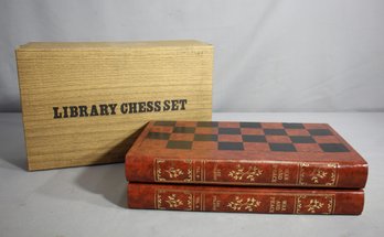 Vintage Library Chess Set In Book Box