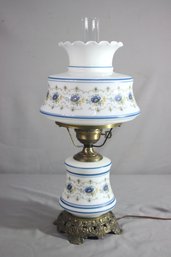 Vintage Gone Wiyh The Wind Style Table Lamp With Blue Floral Shade