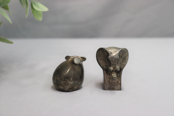 DANSK Silver-plated Zinc Animal Figurines , Elephant & Pig