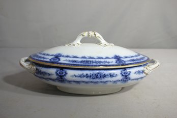 Cauldon England Blue Tureen- 12' X 7'