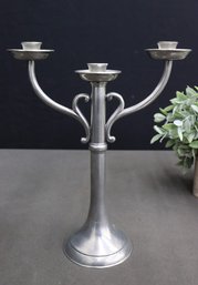 Cosi Tabellini Pewter 'Tarquinio' 3 Flame Candelabra Handcrafted In Italy