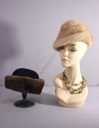 Pair Of Vintage Fur Hats