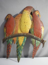 Antique UNIQUE HAND Painted Metal Jimmy Buffett PARROT