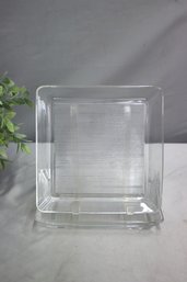 Two Studio Art Glass High Lip Square Plates