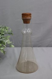 Vintage Dansk Gunnar Cyren Glass Wine Decanter With Teak Top