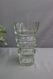 Hoffman/Moser Style Geometric Clear Crystal Vase