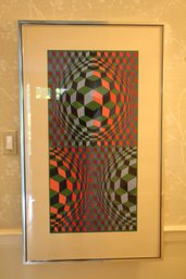 Framed Victor Vasarely 'Nadir' - Signed And Numbered Limited Edition Serigraph 26/250