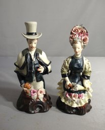 Victorian Cordey Porcelain Couple - Exquisite Figurines With Minor Chip