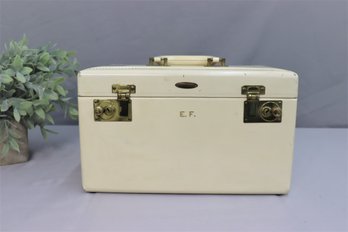 Vintage Travel Makeup Case - Top Grain Cowhide Leather Case
