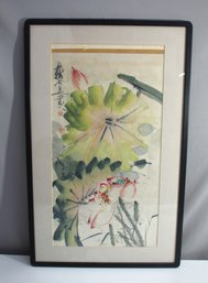 'Tranquil Lotus' - Exquisite Watercolor Painting With Calligraphy