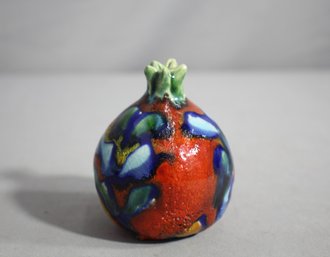 Clay, Double Glazed Handmade/Hand Decorated Pomegranate