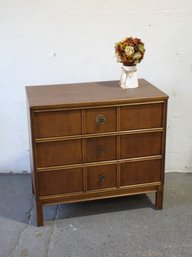 1980s Mid Century Modern Chest Of Drawer By Bassett Furniture Solid Wood 3 Drawer