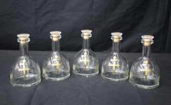 Set Of 5 Dusse VSOP 375 Ml Cognac Empty Decanter Bottles W/ Glass Stopper