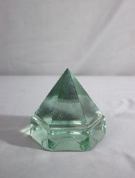 Vintage Nautical Green Glass Hexagon Ship Deck Prism