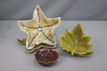 Set Of 5 Leaves Shape Dish