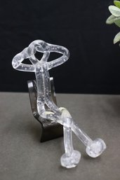 MCM Lucite & Smokey Plexiglass Man Seating  Figurine