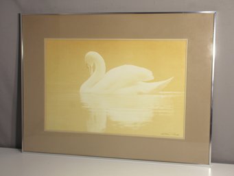 Framed William Plante Swan Lake Print