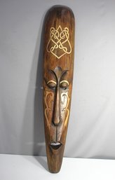 Tall 39' Carved Art Mask Wall Hanging