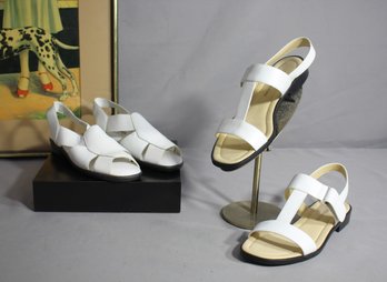 White Sandals Duo - Jasmin Size 6.5 & Jennifer Moore Size 7