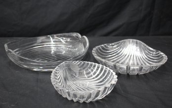 Set Of 3 Elegant Swirled Crystal Bowls - Vintage Collection