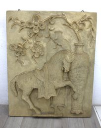 Large 'Equestrian Elegance' - Fiberglass Bas-Relief Sculpture