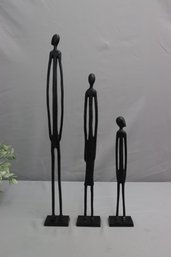 Pottery Barn Sculpture Family Abstract Cast Shadow 3 Piece Tall Metal Decor