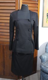 Elegant Vintage Christian Dior Black Suit Dress- Size M