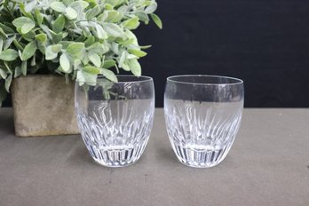 Two Baccarat Crystale Fluted Starburst Tumblers