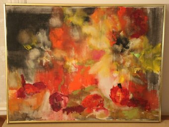 Framed Original Oil On Canvas Semi-Abstract By Penny Kaplan, Signed By Artist