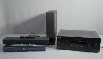 Sony AV Lot:  Multi-Channel AV Receiver, Speakers, And Blu-Ray/DVD Player