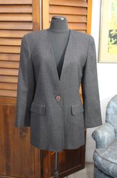 Harve Benard Classic Charcoal Wool Blazer - Size M
