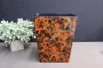 Decorative Splotch Copper Patina Acrylic Waste Bin